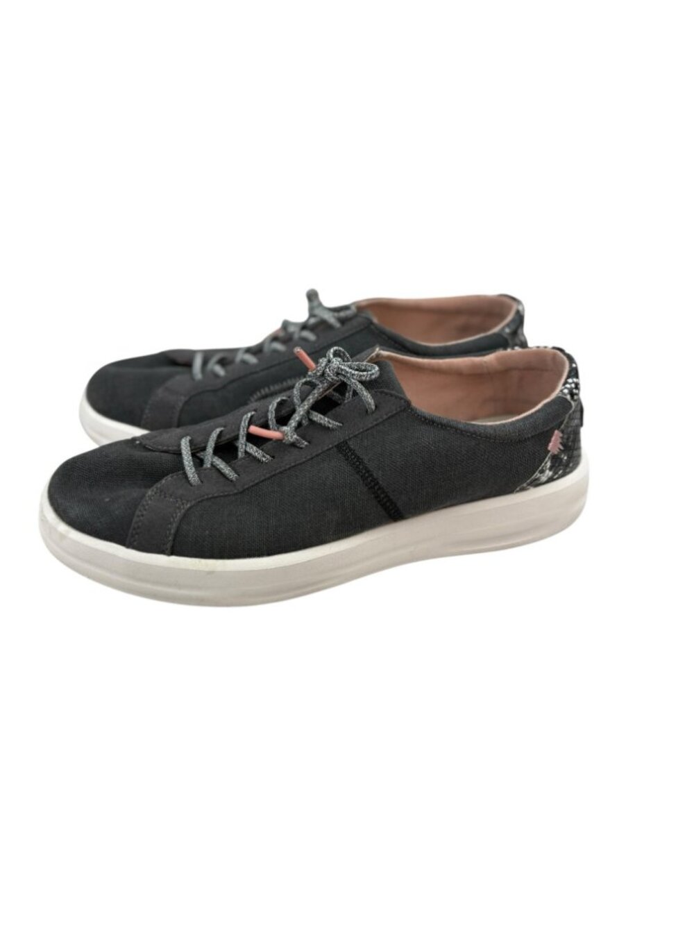 *Hey Dude Karina Womens Shoes Size 10 Jet Black  Casual Bungee Lace Fabric - Picture 5 of 14
